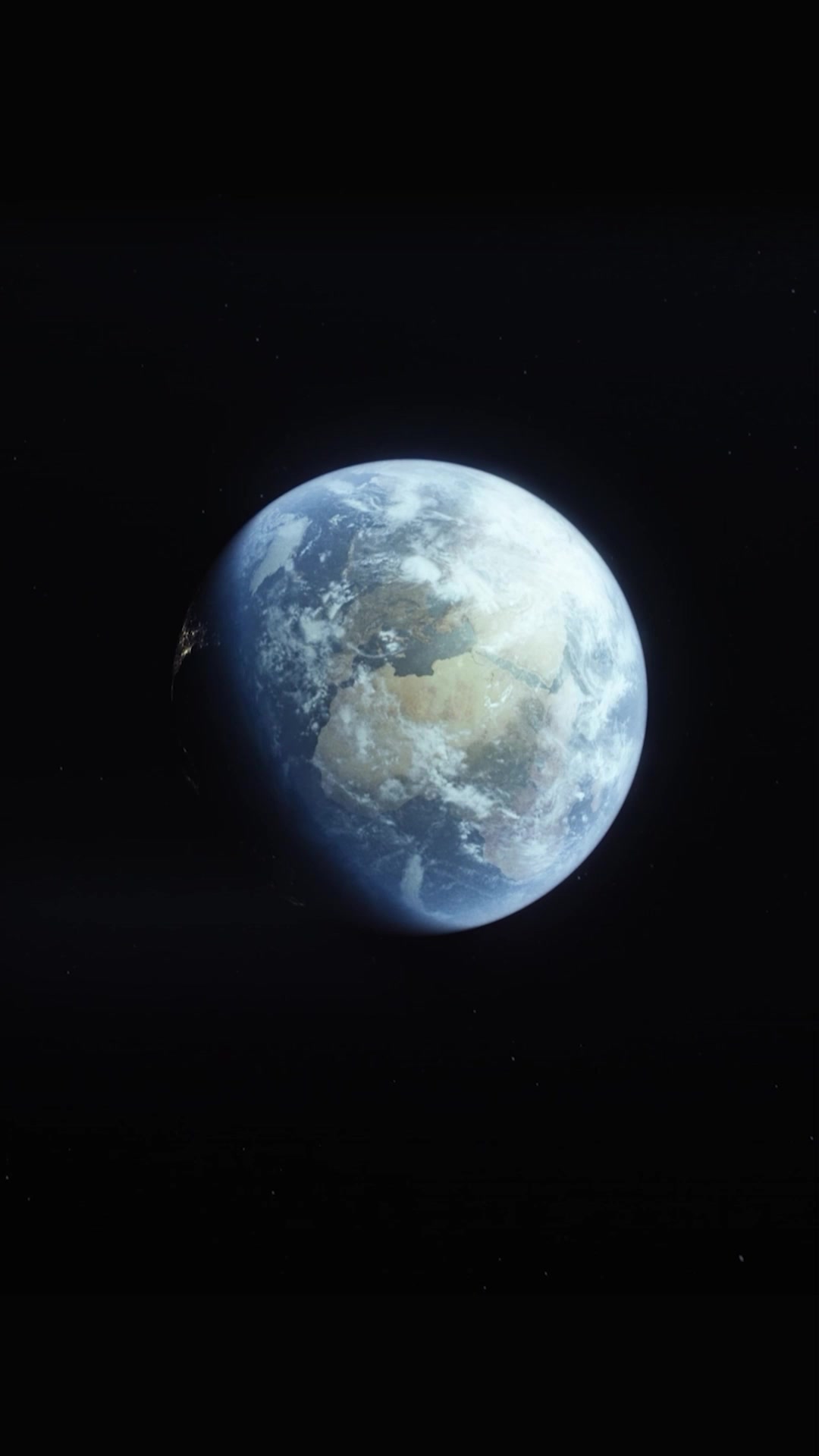 Abertura cinematográfica da Terra vista do espaço